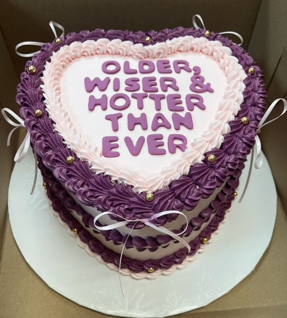 Heart Shaped Detailed Cake - Older, Wiser and Hotter Than Ever