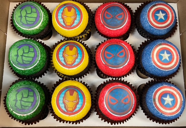 Assorted Superhero Cupcakes