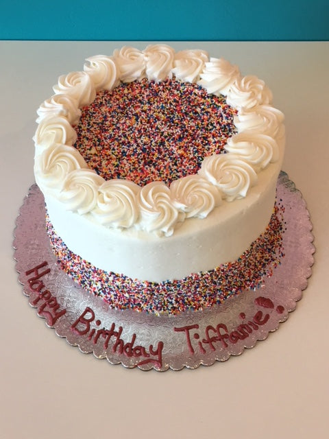 Vanilla Birthday Sprinkle Dessert Cake