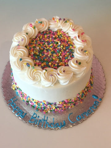 Vanilla Confetti Sprinkle Dessert Cake