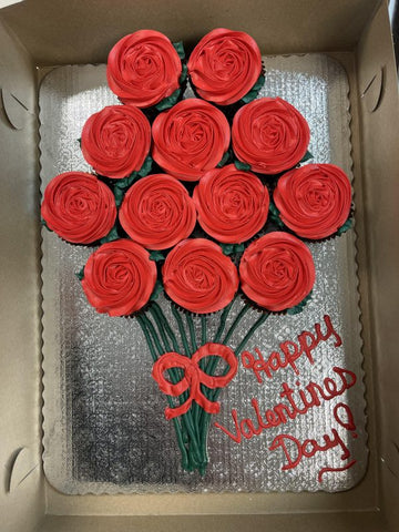 Valentine's Day Flower Bouquet Cupcake Cake