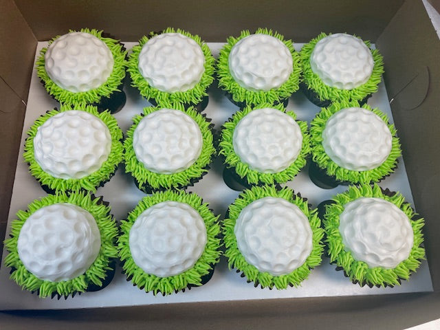 12 Soccer Ball Cupcakes