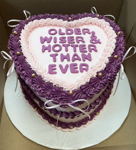 Heart Shaped Detailed Cake - Older, Wiser and Hotter Than Ever
