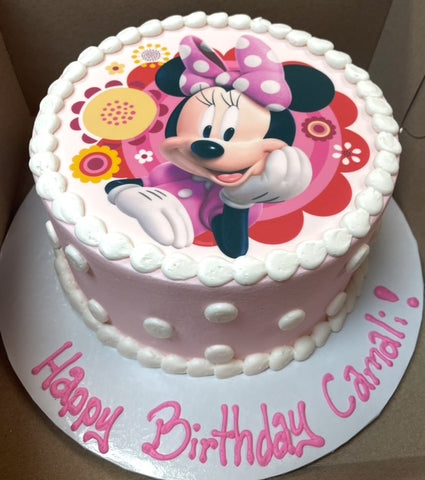 Minnie Edible Print Cake with Polka Dots