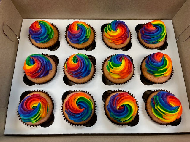 Rainbow Swirl Cupcakes